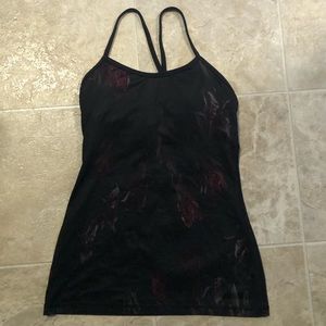 Lululemon Black Floral Tank
